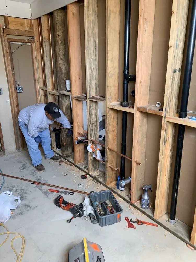 Commercial rough-in plumbing for Water Heater Replacement in Jamestown Court